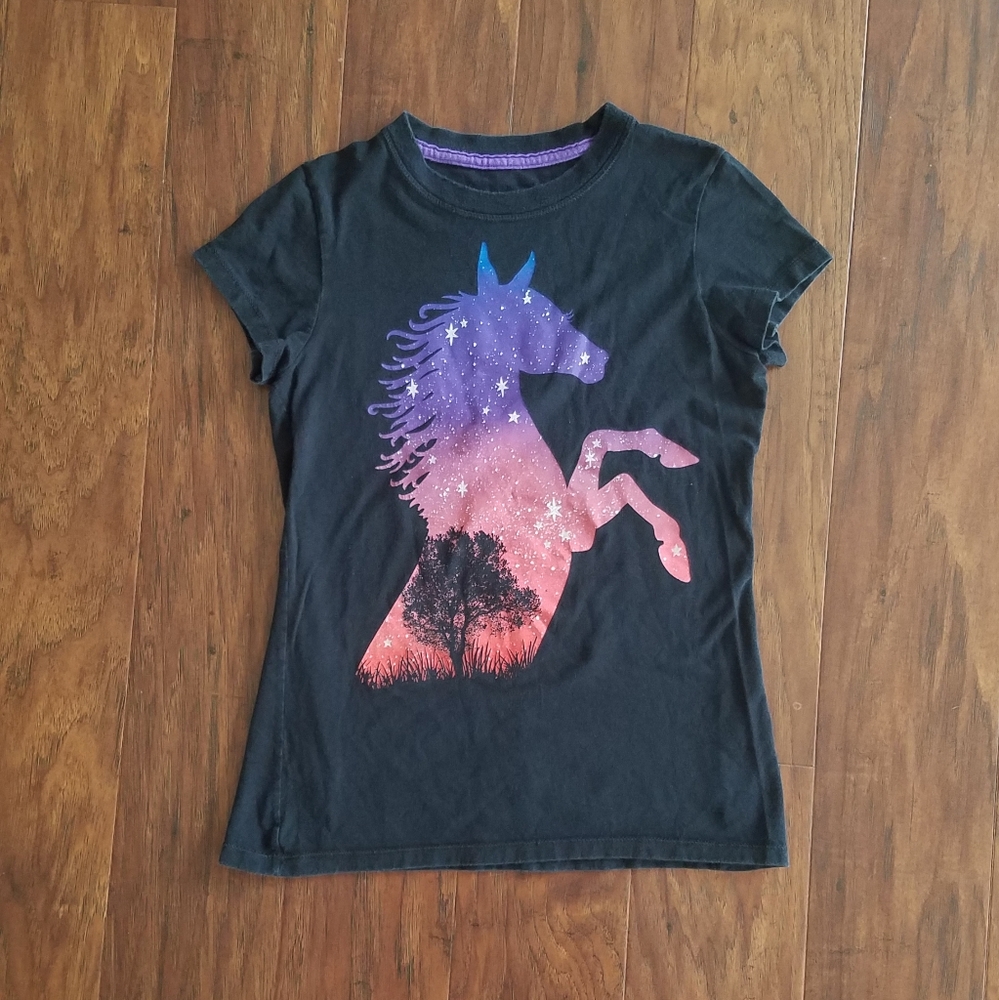 Hanes Celestial Horse T-shirt Black {Girl's LG}